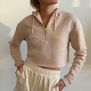 Topshop cropped pink hoodie 4